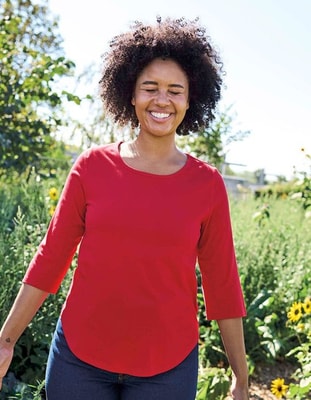 Dames T-Shirt Neutral Three Quarter Sleeve